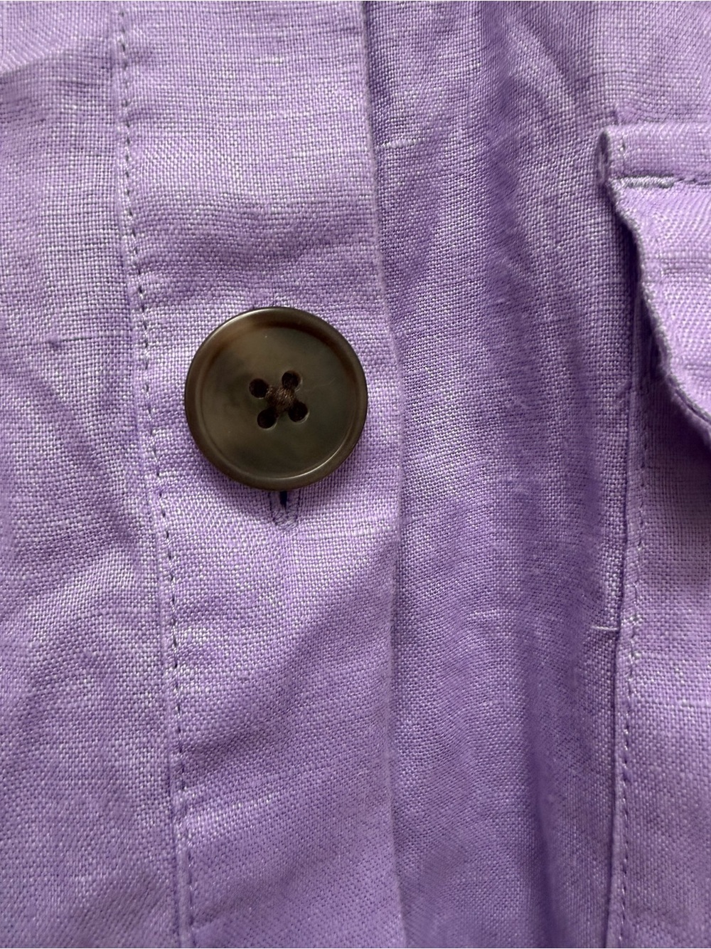 J Jill Live Linen 2x Lavender Button-Front Shirt Dress - Picture 3 of 6